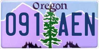 OR license plate 091AEN