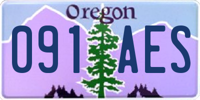 OR license plate 091AES