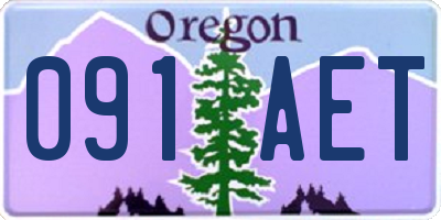 OR license plate 091AET