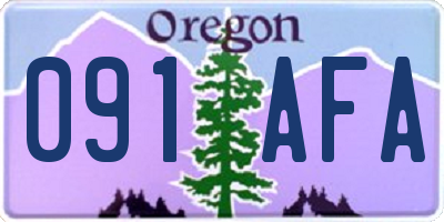 OR license plate 091AFA