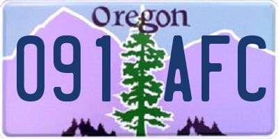 OR license plate 091AFC