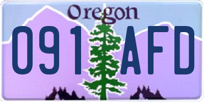 OR license plate 091AFD