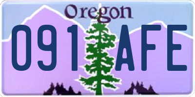 OR license plate 091AFE