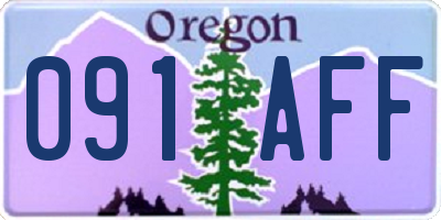 OR license plate 091AFF