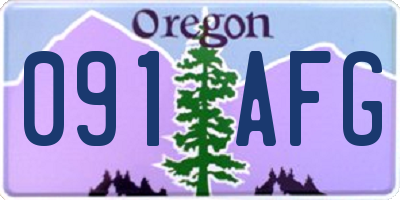 OR license plate 091AFG