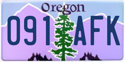 OR license plate 091AFK