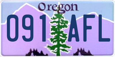 OR license plate 091AFL