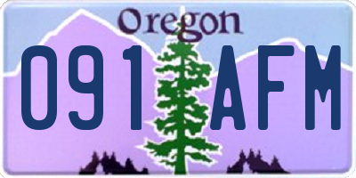 OR license plate 091AFM