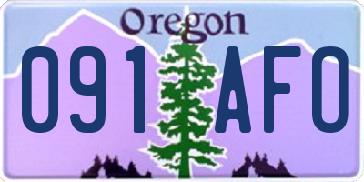 OR license plate 091AFO