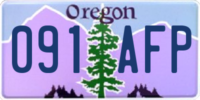 OR license plate 091AFP