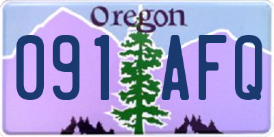 OR license plate 091AFQ