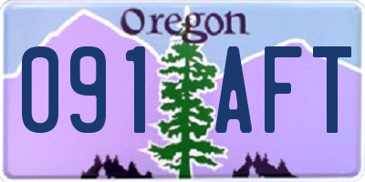 OR license plate 091AFT