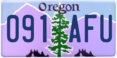 OR license plate 091AFU