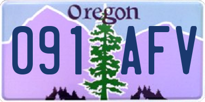OR license plate 091AFV
