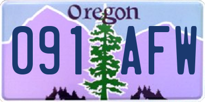 OR license plate 091AFW