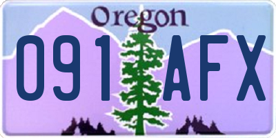 OR license plate 091AFX