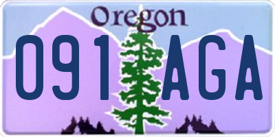 OR license plate 091AGA