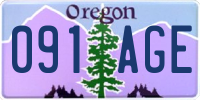 OR license plate 091AGE