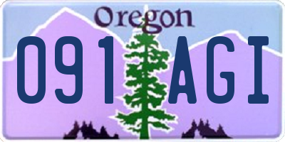 OR license plate 091AGI