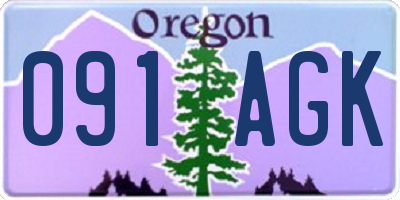 OR license plate 091AGK