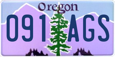 OR license plate 091AGS
