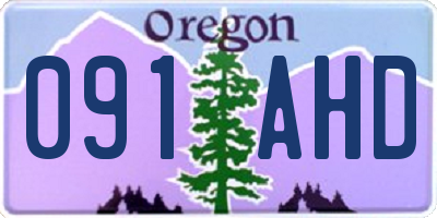 OR license plate 091AHD