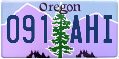 OR license plate 091AHI
