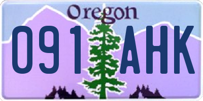 OR license plate 091AHK