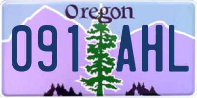OR license plate 091AHL