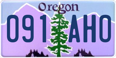 OR license plate 091AHO