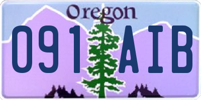 OR license plate 091AIB