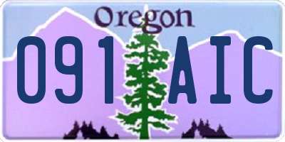 OR license plate 091AIC