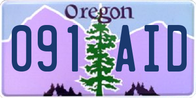 OR license plate 091AID