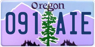 OR license plate 091AIE