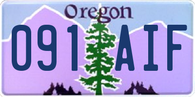 OR license plate 091AIF