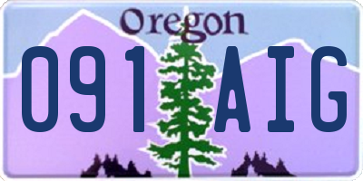 OR license plate 091AIG