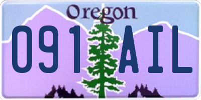 OR license plate 091AIL