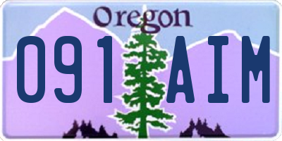 OR license plate 091AIM