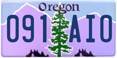 OR license plate 091AIO