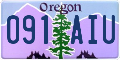 OR license plate 091AIU