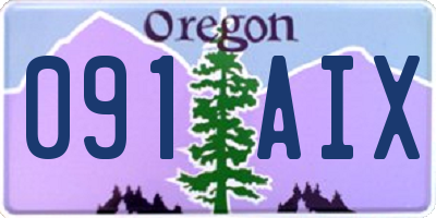 OR license plate 091AIX