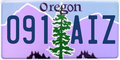 OR license plate 091AIZ