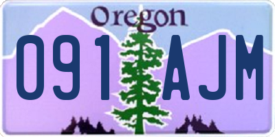 OR license plate 091AJM