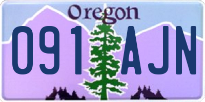 OR license plate 091AJN