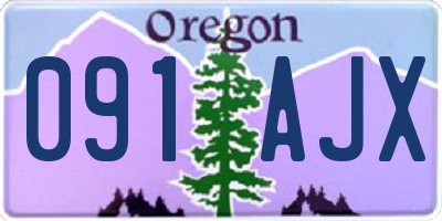 OR license plate 091AJX