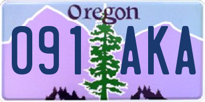 OR license plate 091AKA