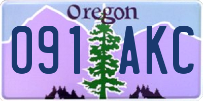 OR license plate 091AKC
