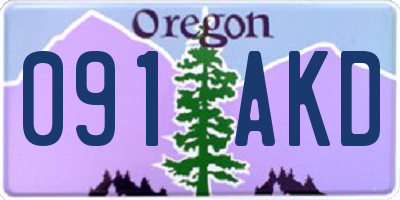 OR license plate 091AKD