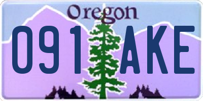OR license plate 091AKE
