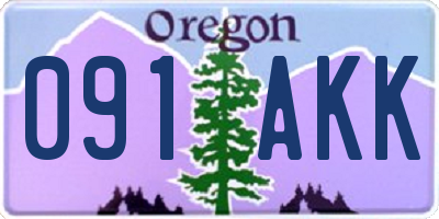 OR license plate 091AKK